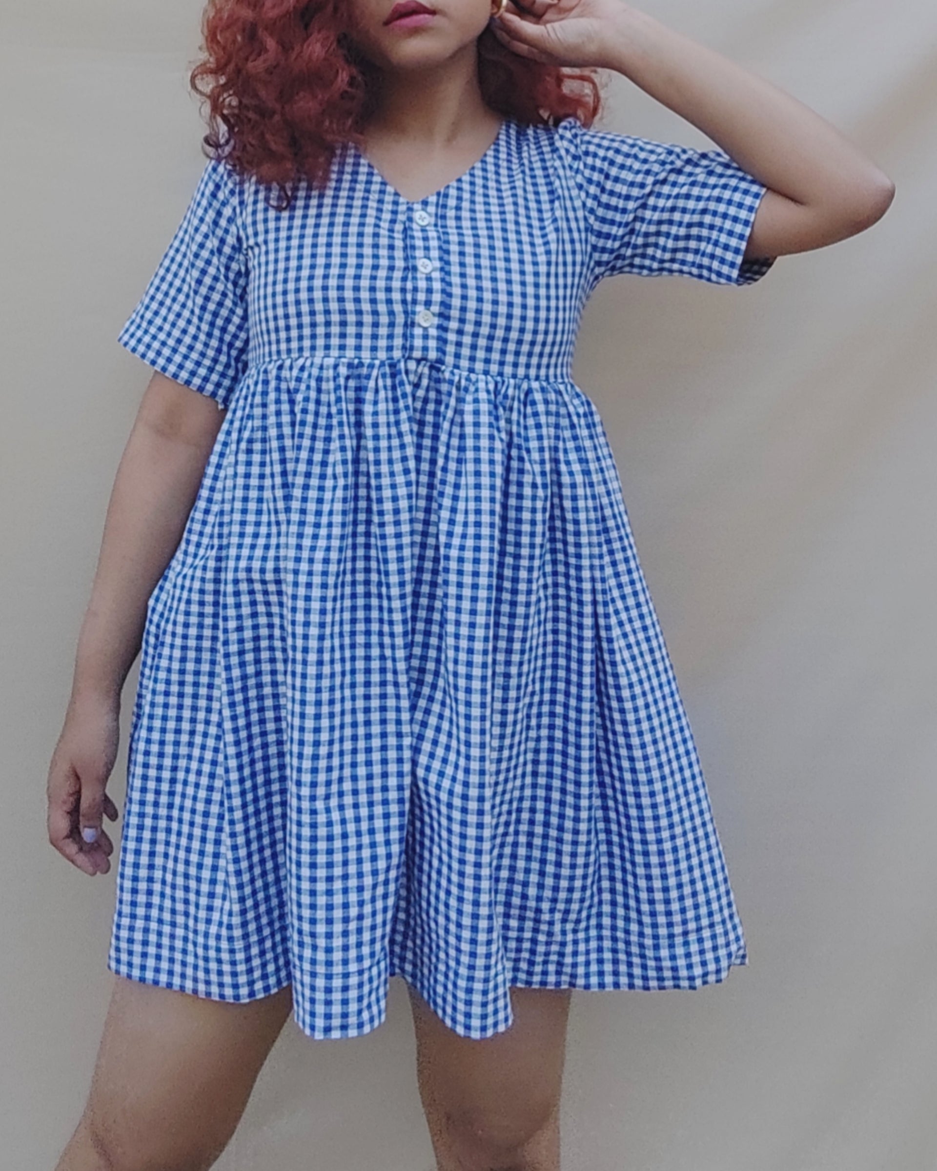 Lillian: Buttoned Short Dress