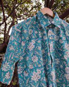 Teal Floral Shirt