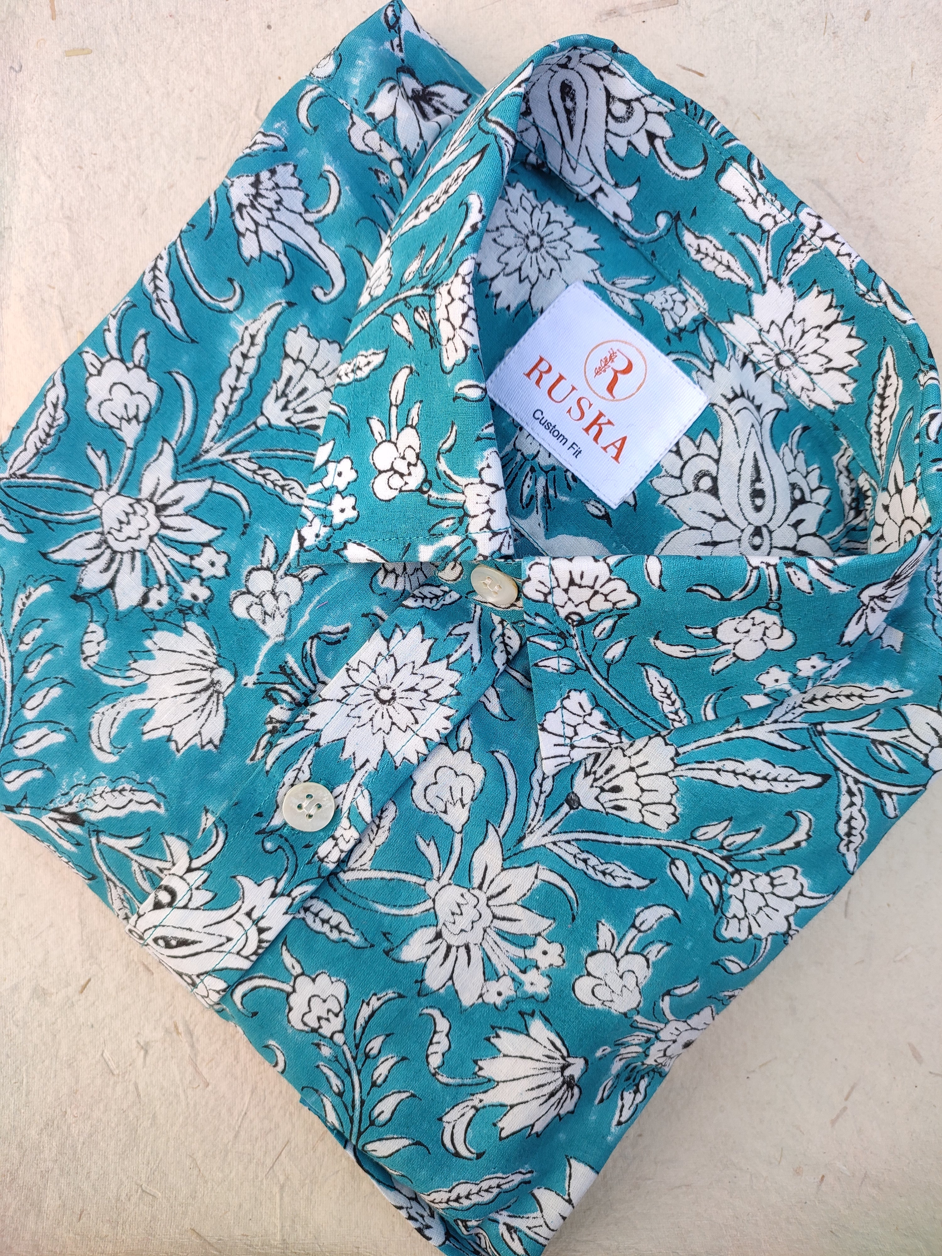 Teal Floral Shirt